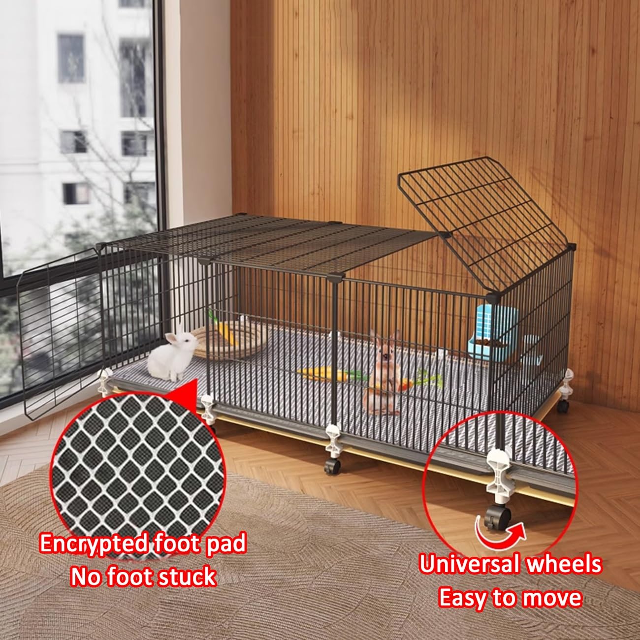 小動物　うさぎ　ゲージ Amazon | うさぎ 小屋 うさぎケージ、屋内小動物 ケージ、両開き